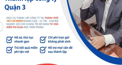 Bảng báo giá thành lập công ty/ doanh nghiệp Quận 3 tại Tphcm và Toàn Quốc