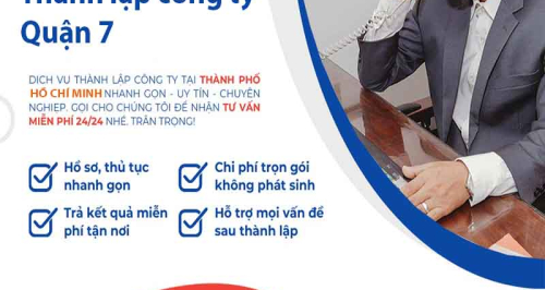 Bảng báo giá thành lập công ty/ doanh nghiệp Quận 7 tại Tphcm và Toàn Quốc