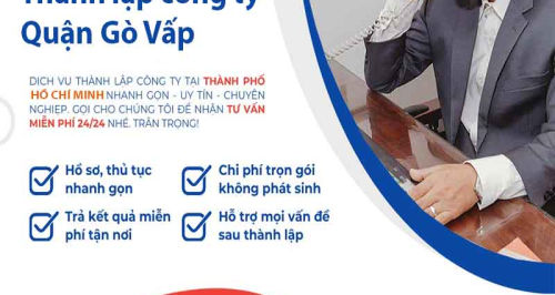 Bảng báo giá thành lập công ty/ doanh nghiệp Quận Gò Vấp tại Tphcm và Toàn Quốc