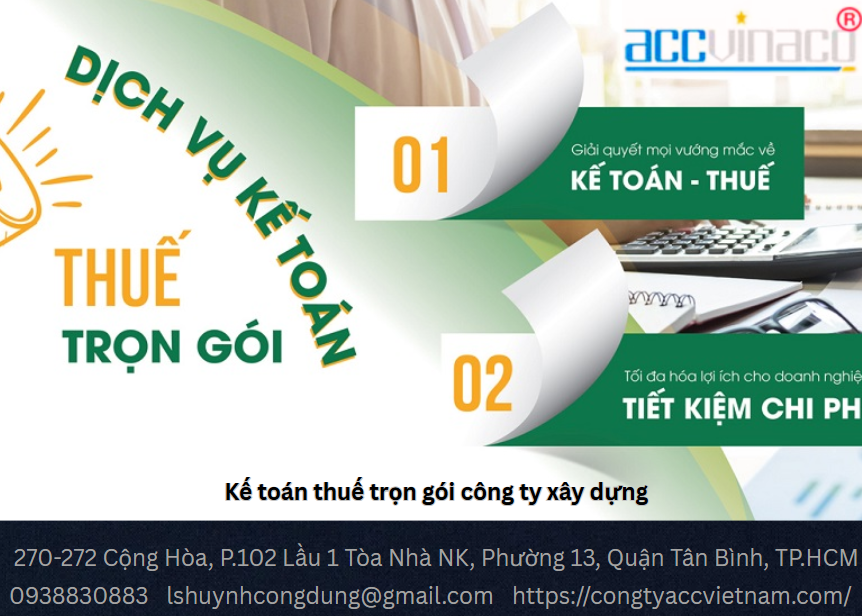 Kế toán thuế trọn gói công ty xây dựng