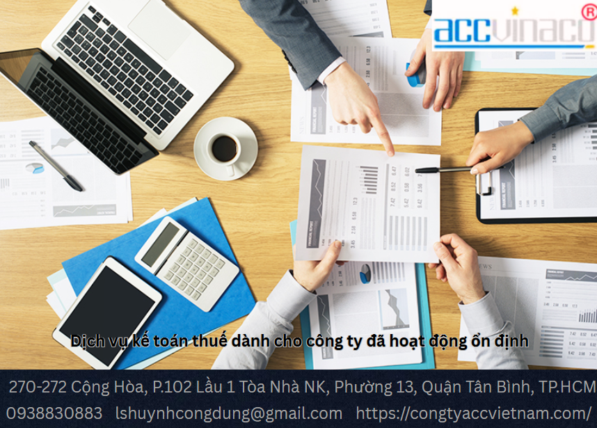 Dịch vụ kế toán thuế dành cho công ty đã hoạt động ổn định